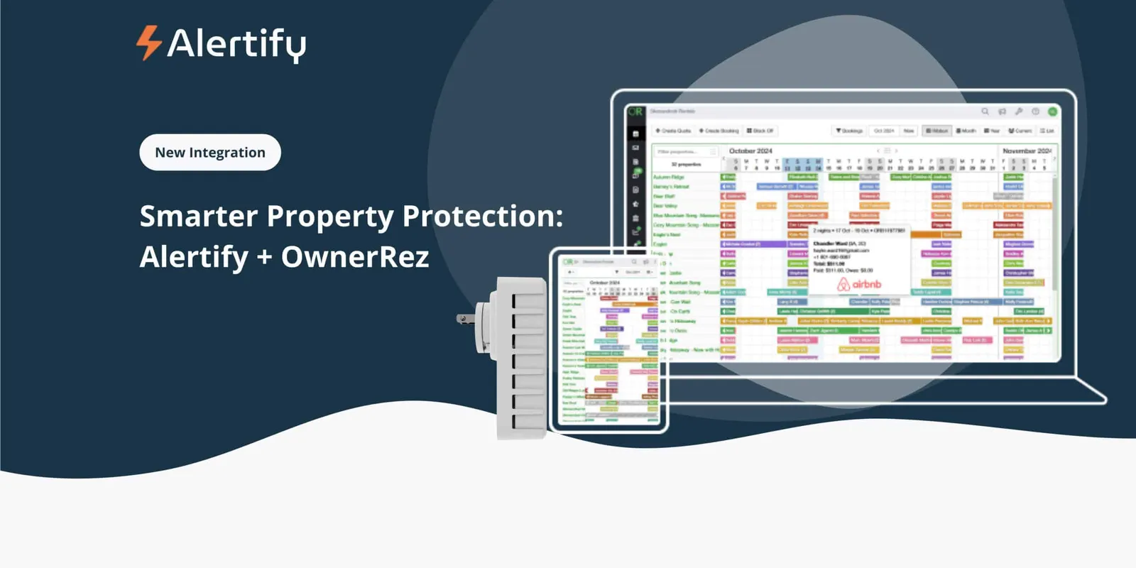 Protezione immobiliare smart: come i dispositivi di monitoraggio del rumore e del fumo di Alertify lavorano con OwnerRez per semplificare l'hosting