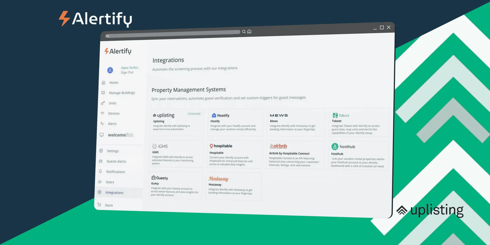 Integrazione Alertify x Uplisting