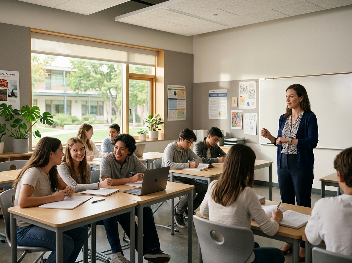 Un'aula tranquilla — monitorata in modo riservato, senza audio né immagini